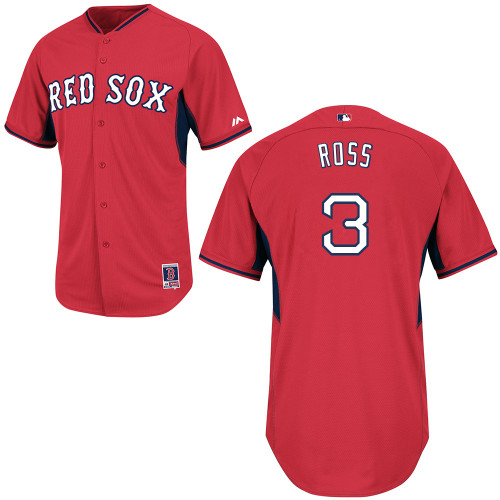 David Ross #3 MLB Jersey-Boston Red Sox Men's Authentic 2014 Cool Base BP Red Baseball Jersey